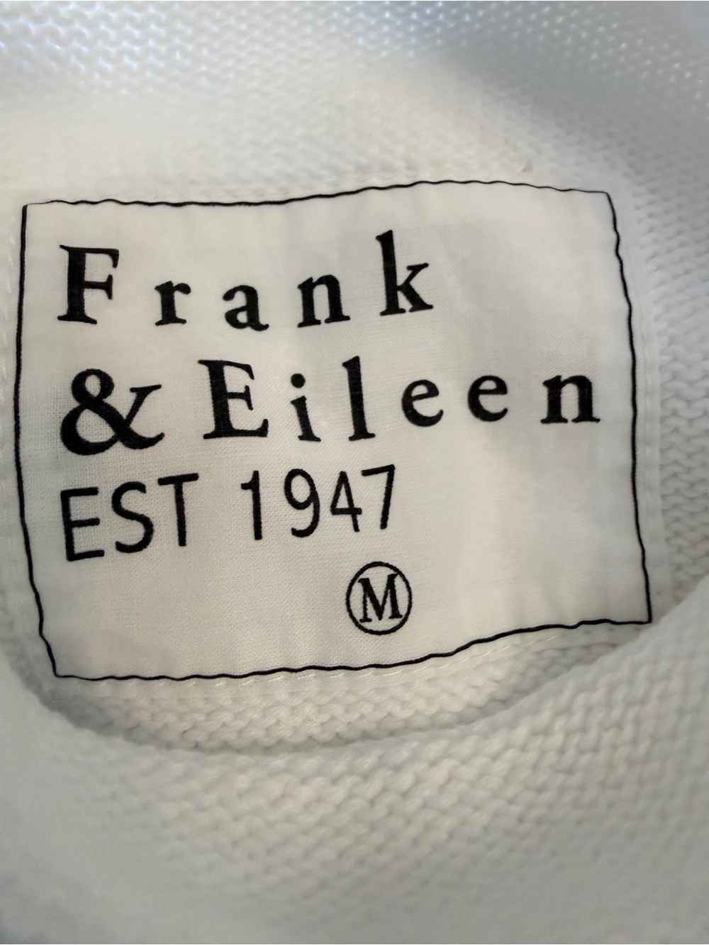 NWOT Frank & Eileen White Relaxed Italian Cotton Monterey Sweater M - Picture 5 of 8